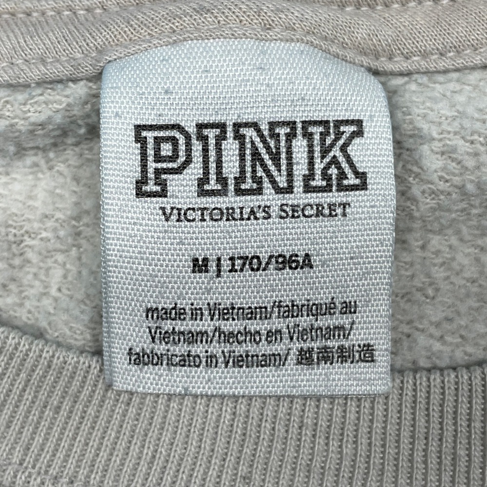 Pink Victoria's Secret Sweatshirt Women Medium Tan Camo Logo Crewneck Pullover - Picture 4 of 9